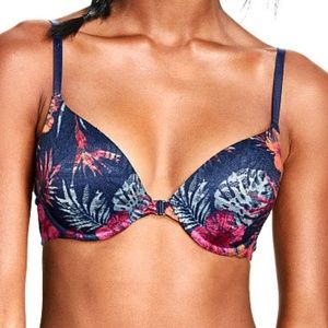 VS PINK Palm Lace Strappy Push Up Bra 36B